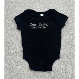 BABY 6-12 MO CHRISTMAS/HOLIDAY SANTA BODYSUIT 6 MONTHS RED/BLACK UNISEX FUNNY